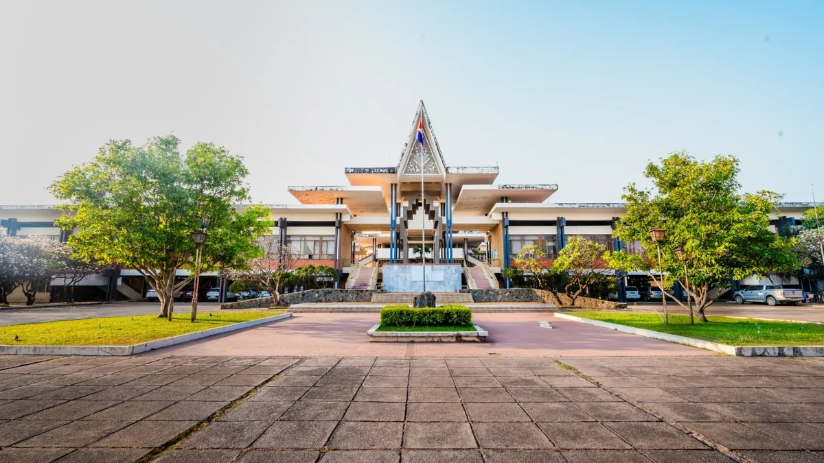 The Campus II main building and its plaza